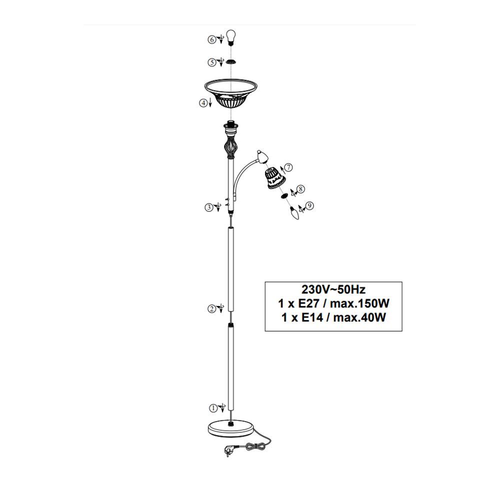 Lampen: Stehleuchte, Leselicht, 180 cm Höhe – Neu (gemäss Beschreibung) aus Kreuzlingen von Smart-Light 3