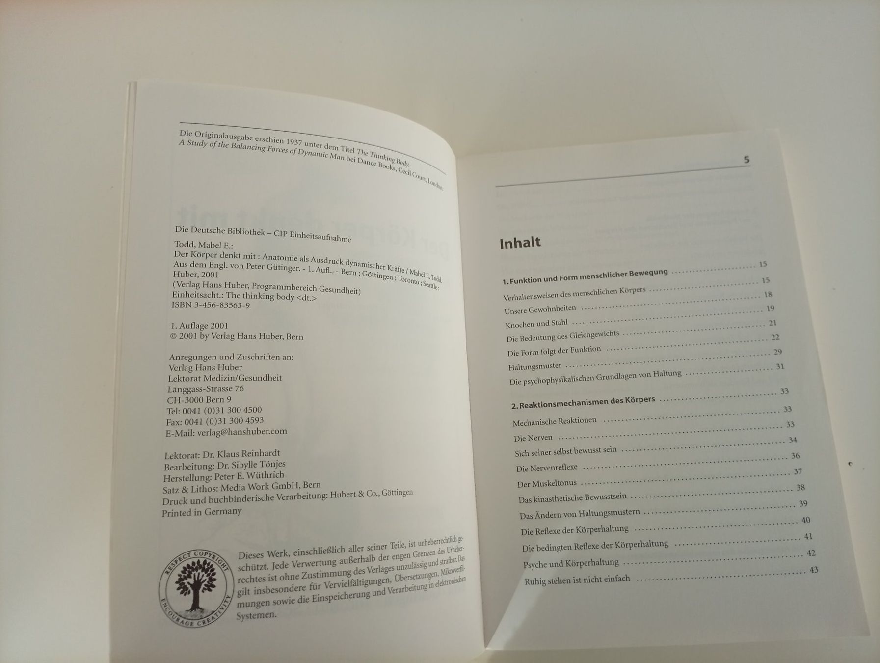 Libri: Der Körper denkt mit, Mabel Todd – Usato da Locarno venduto da edn.vintage 4