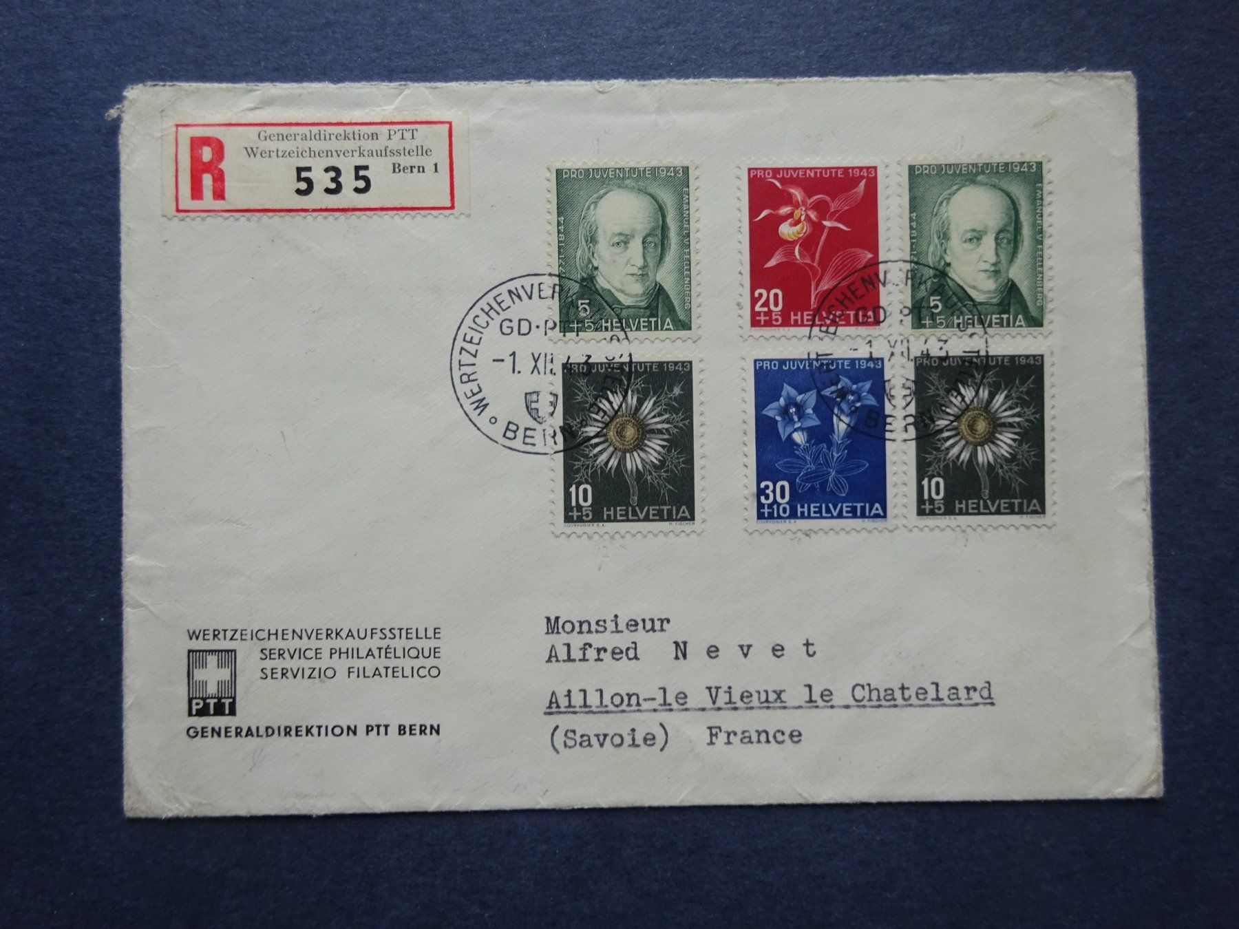 Tutti i francobolli: 1943 Pro Juventute FDC – Usato da Appenzell-Steinegg venduto da adi1975