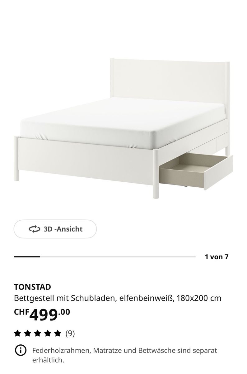 Ikea Betten: TONSTAD BETTGESTELL MIT 4 SCHUBLADEN – Neu (gemäss Beschreibung) aus Luzern von Lellicl 2