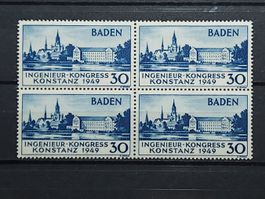Französische Zone Baden Mi-Nr. 46 Postfrisch 4 Block Selten