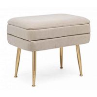 Elegantes Sitzmöbel/Beige Hocker mit goldenen Beinen