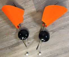2 Tüten-Wandlampen Pop Art ca. 60er Acrylglas-Schirme top!