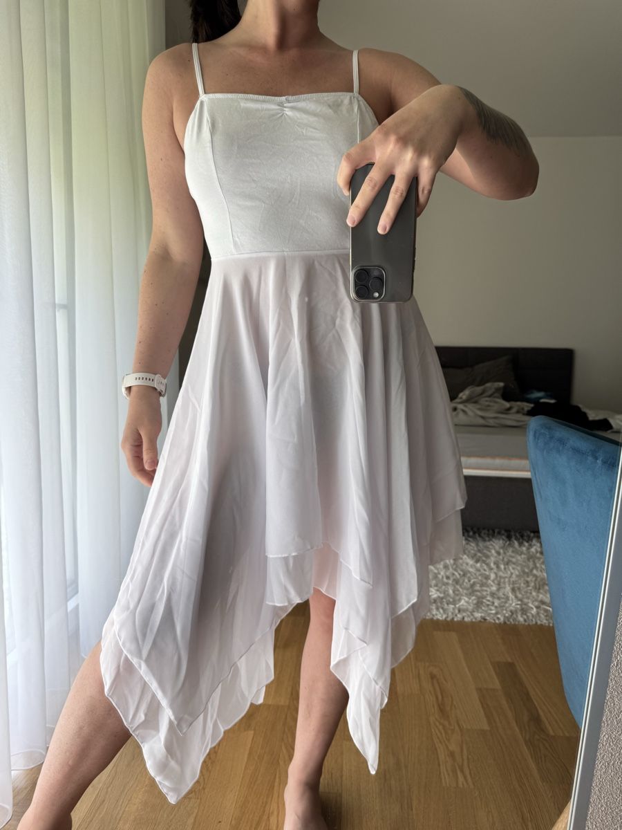 Vestiti: Sommerliches, weisses Kleid – Nuovo (secondo la descrizione) da Luzern venduto da file_maker 4