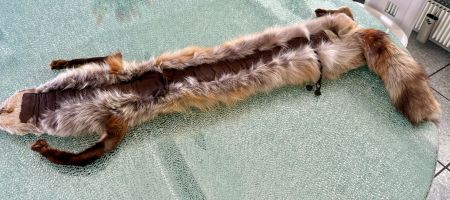 100% FUCHSPELZ Vintage Rotfuchs Stola Groß und Elegant