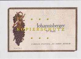 Etikette für Wein - Johannisberger 1959 (geloch) /bd