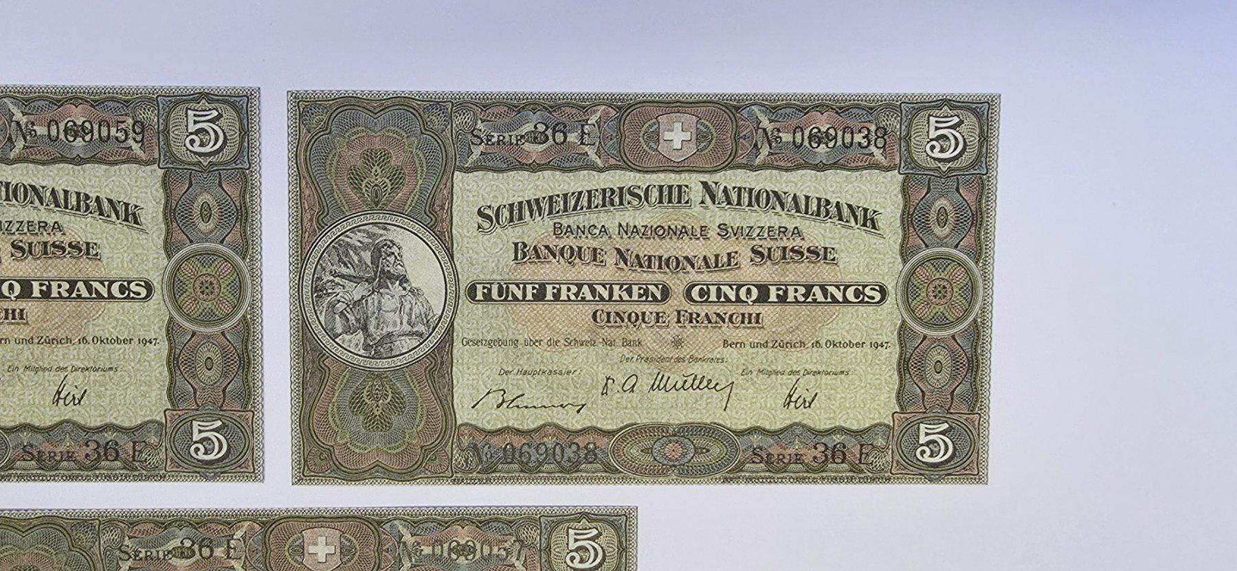 Banconote: 3x 5.- Franken Banknote Serie 36 E – Usato da Zürich venduto da spin23 3