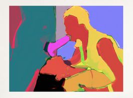Erotik Pop Art Kunst Threesome Penis Silhouette Modern Art