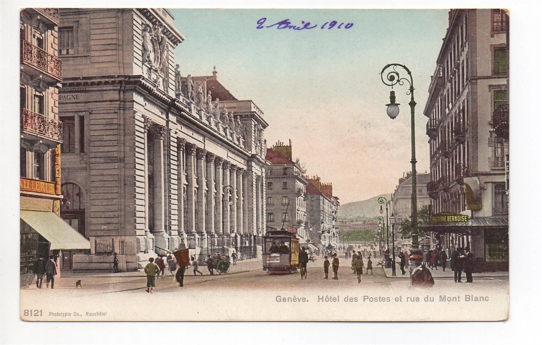 Ansichtskarten: GENÈVE Hôtel des Postes - Tramway – Gebraucht aus Jona von philajona