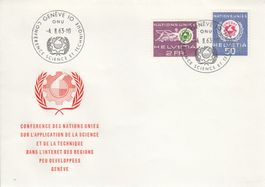 1963 ONU UNCSAT Wissenschaft und Technik FDC 4.2.63 Genève