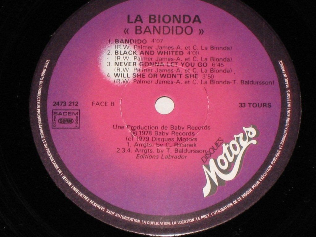 Dischi in vinile: LP - LA BIONDA - BANDIDO – Usato da Steckborn venduto da Quo7 2