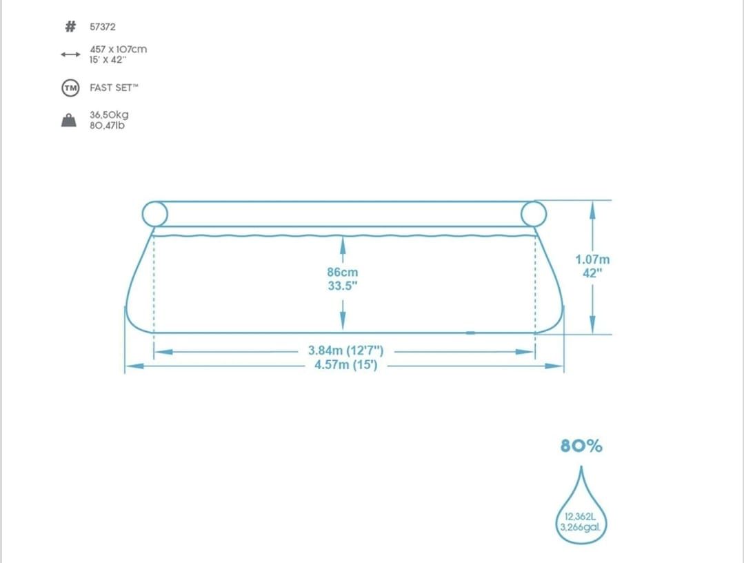 Bestway Piscine: Bestway Pool Set Frame Pool Fast Set Ø457x107cm – Usato da Sursee venduto da Charly-Sarah 2