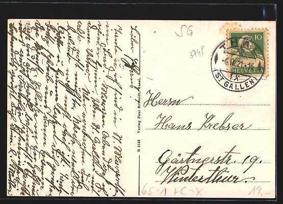 Cartoline postali: AK St. Margrethen, Blick auf den Bahnhof – Usato da Berlin venduto da bartko-reher 1