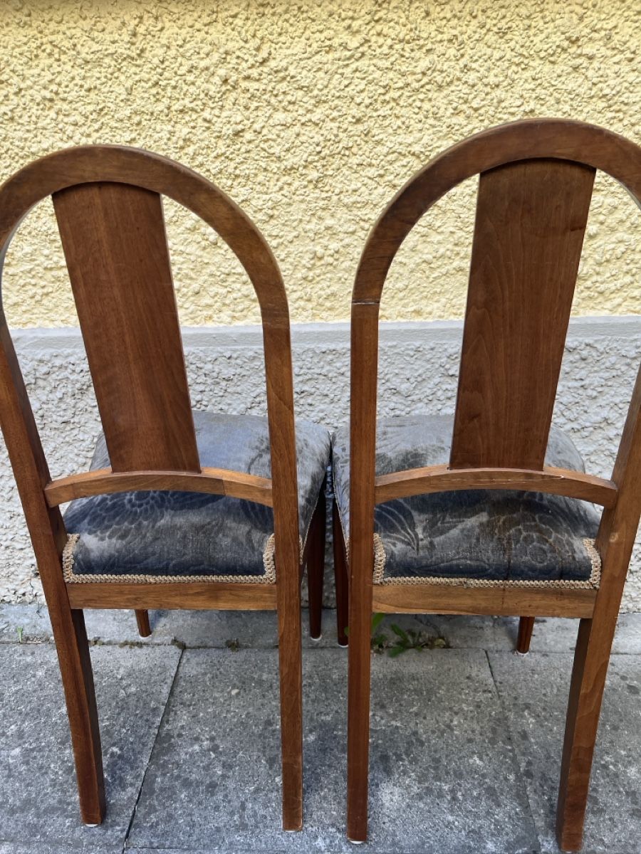 Sedie: 2 Stühle Holz Schnitzerei Stoffbezug – Usato da Bachenbülach venduto da LarissaLaruss 2