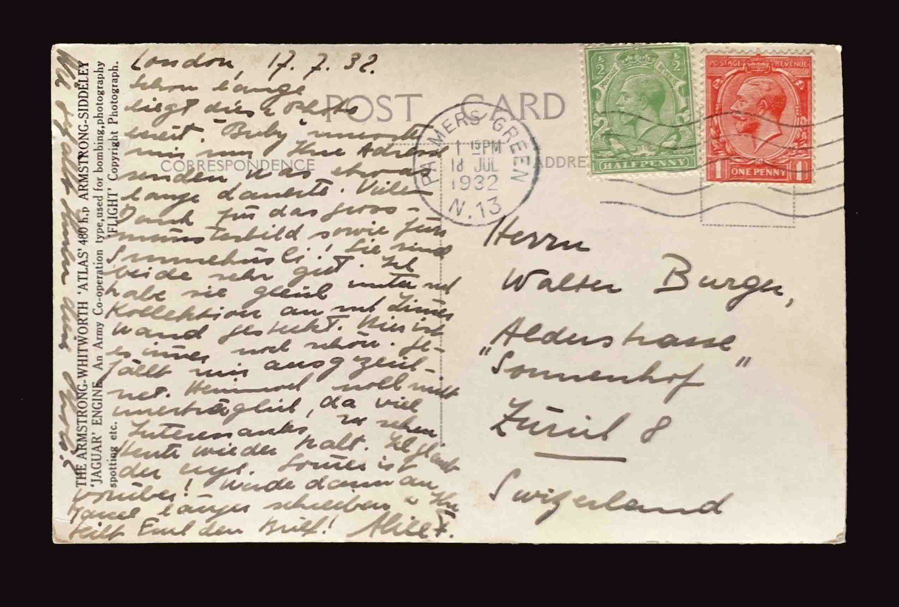 Cartoline postali: AK Three Armstrong Whitworth Atlas – Usato da Goldau venduto da artelier1 1