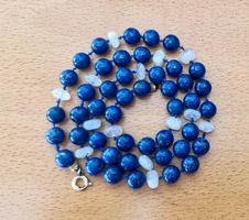 Lapis Lazuli & Mondstein Edelstein Halskette