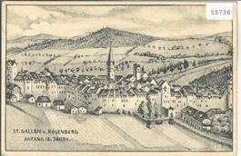 St. Gallen vom Rosenberg - Anfang 18. Jahrhundert
