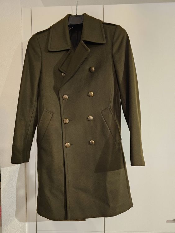Military Coat Zara Mantel Khaki Petite Premium Italian Manteco