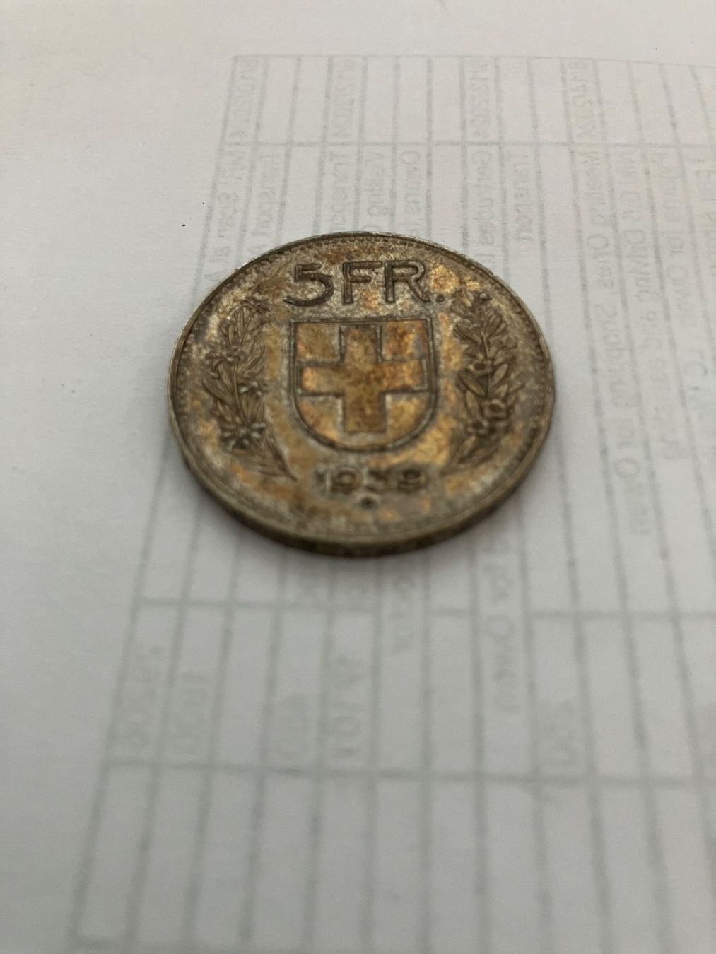 Toutes les monnaies: 5 CHF Münze 1939 – D'occasion à Dintikon par 51rh 1