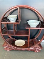 Etagere rund, China, 20 Jh., sehr massiv, 60 x 62 x 20 cm