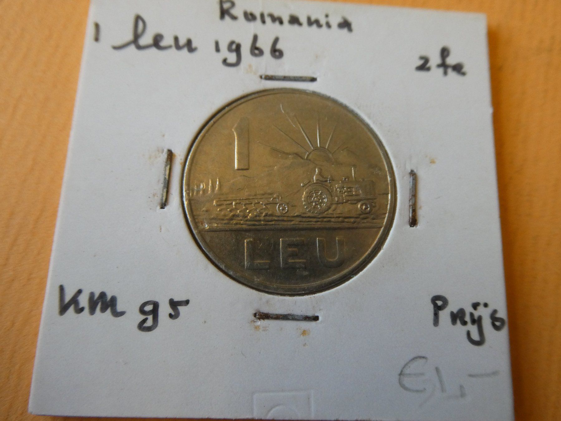 Toutes les monnaies: Rumänien 1966, 1 Leu, unzirkuliert – D'occasion à Hinterforst par Rohusri