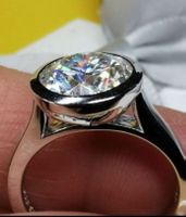 Bague argent avec diamant de moissanite de 1 ct certifié GRA
