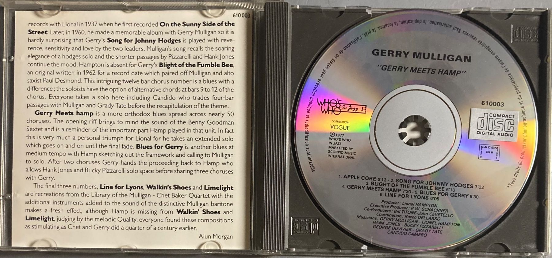 CDs: GERRY MULLIGAN - GERRY MEETS HAMP – D'occasion à Poliez-Pittet par Newtown-Records 2