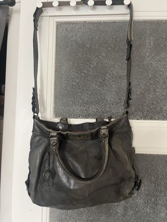 Sac à main cuir gris foncé Aunts and Uncles