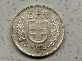 1952 5 Franken Prachtstück selten in dieser Qualität