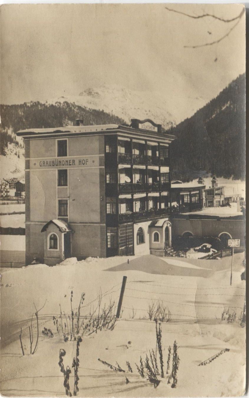 Ansichtskarten: DAVOS GR 1927 Graubündner Hof – Gebraucht aus Rothrist von Clanx
