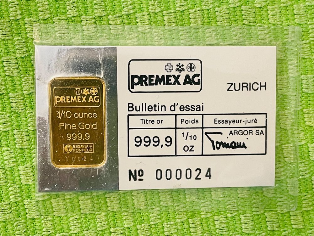 1/10 Unze Premex Nr. 24, Jahrgang 1983 🇨🇭 (Gebraucht) in Weinfelden für ...