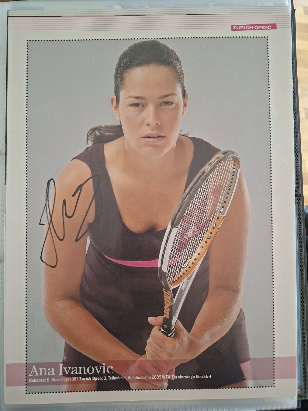 Autographes: Ana Ivanovic Autogramm A4 ehem Weltnummer 1 – D'occasion à Thun par wuschu