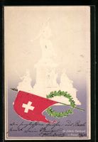 Basel, St. Jakob-Denkmal mit Schweizer F