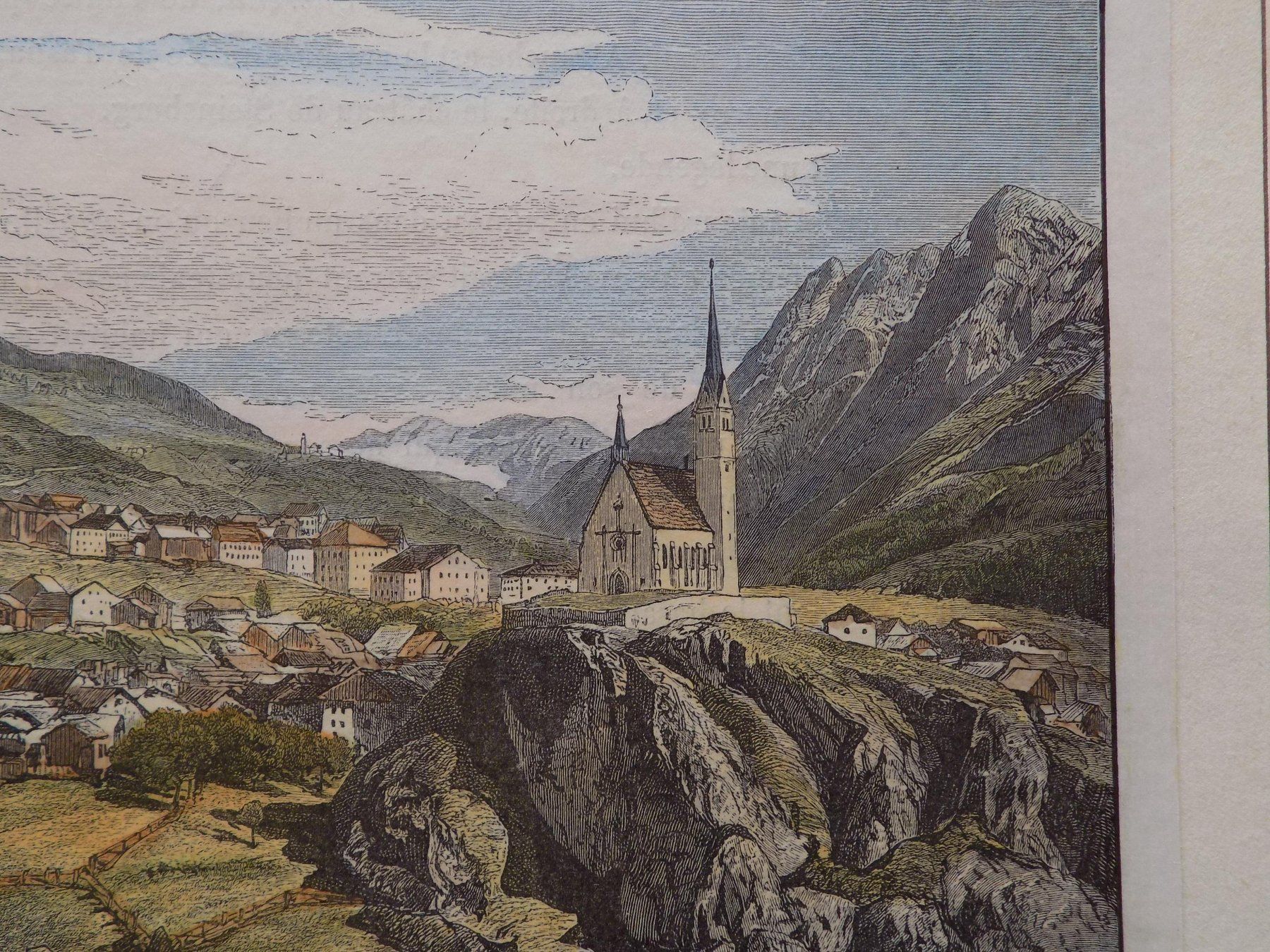 Incisioni: Scuol Schuls koloriert – Usato da Risch venduto da Antikfee 2