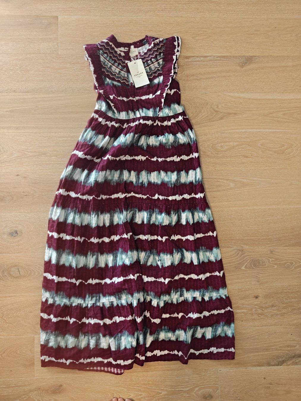 Sezane Vestiti: Sezane Kleid Batik bordeaux, Gr. 38, neu – Usato da Hedingen venduto da muse10