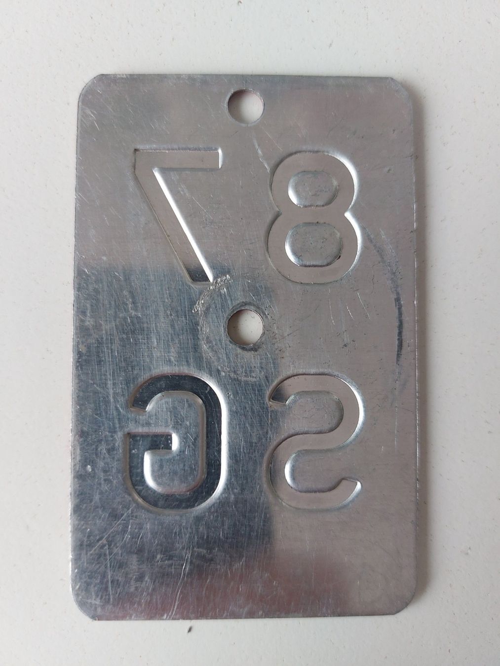 Sachs Insegne: Velonummer SG 87 plaque Velo – Usato da Schenkon venduto da Uhu007 1