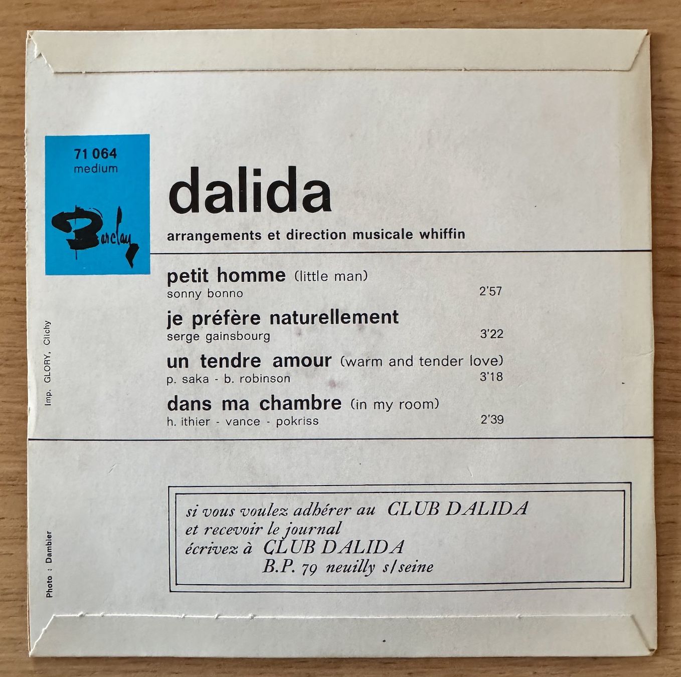 Vinyles: Dalida 45T – D'occasion à Lausanne par davzic 1