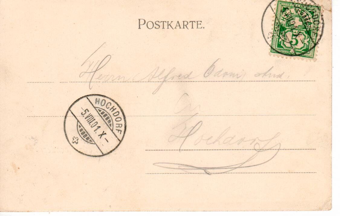 Cartoline postali: Gruss aus Hochdorf 1901 – Usato da Wolhusen venduto da Curver9 1