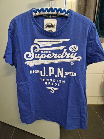 Superdry T-Shirt Blau Gr L Vintage Premium Label