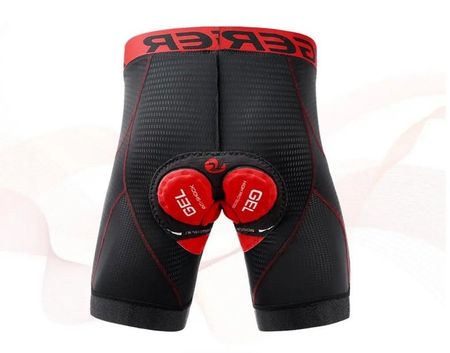 Cycling Shorts Atmungsaktiv Schwarz Rot L XL XXL