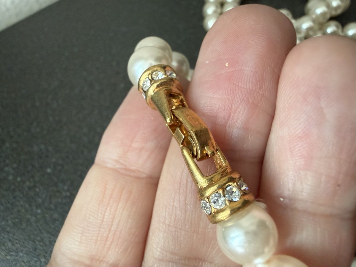 Catenine: Vintage Perlenkette mit Strassverschluss – Usato da Lamone venduto da LaCantinaMagica 2