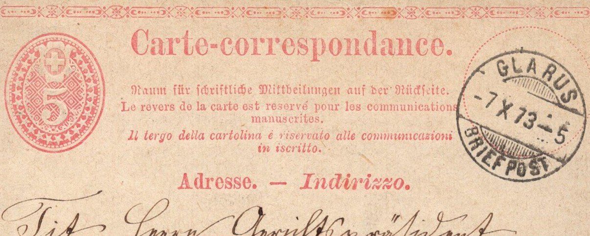 Tutti i francobolli: GLARUS 7.X.73  Postkarte – Usato da Aarau venduto da kufi44 1