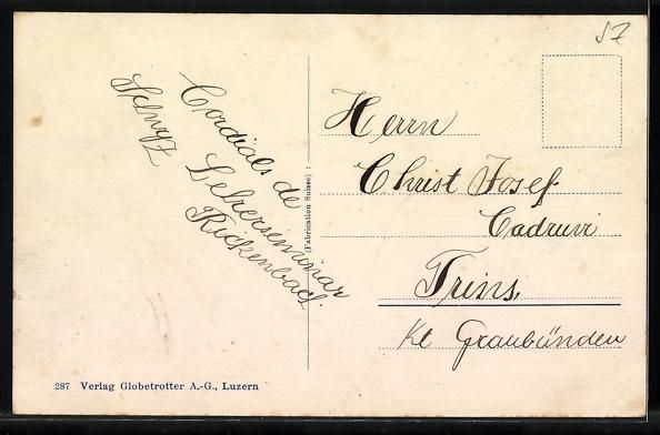 Cartoline postali: AK Schwyz, Ortsansicht mit Rickenbach – Usato da Berlin venduto da bartko-reher 1