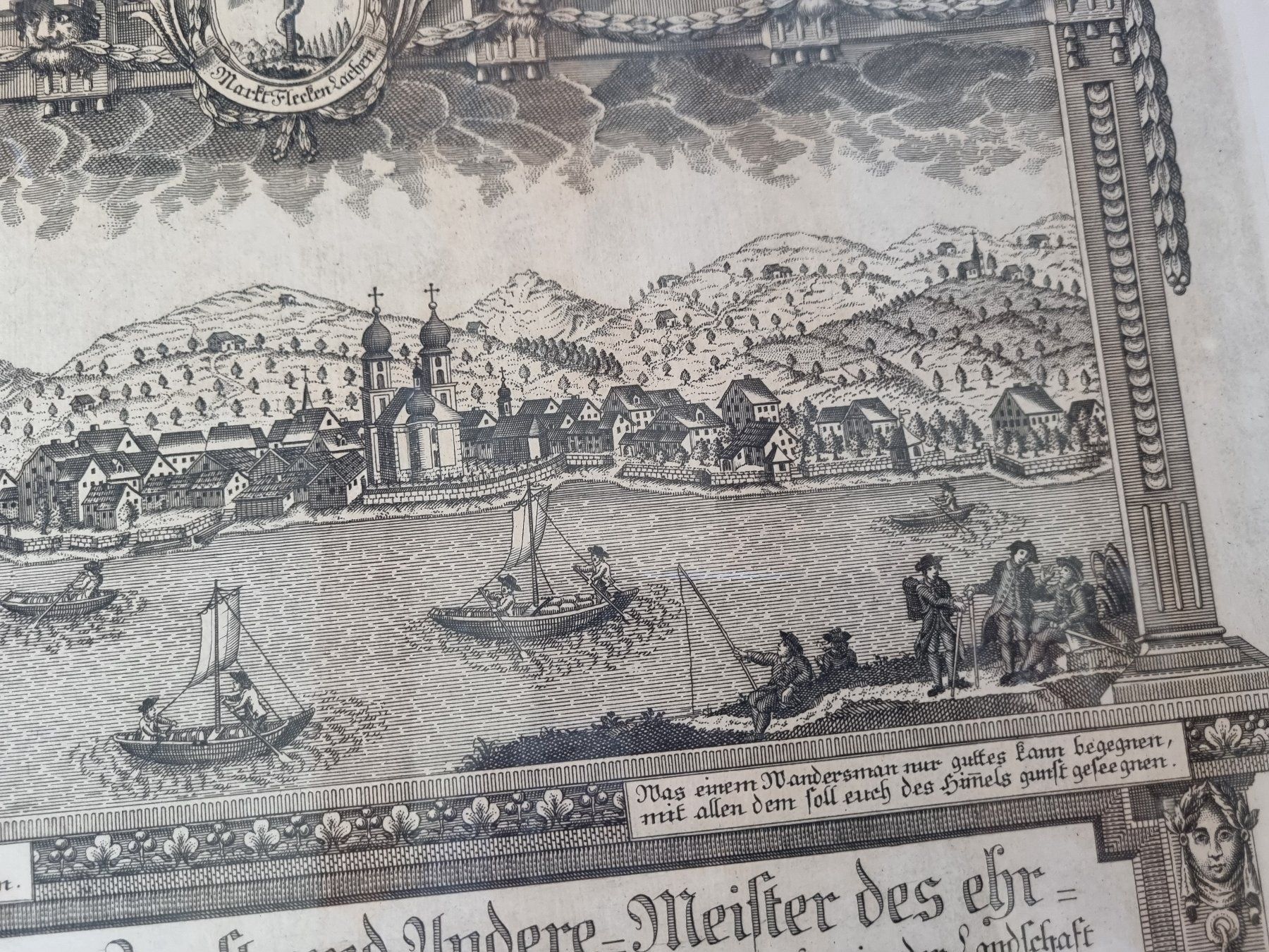 Incisioni: Alter Kupferstich Gesellenbrief Lachen 1803 Top – Usato da Trachslau venduto da bastet06 5