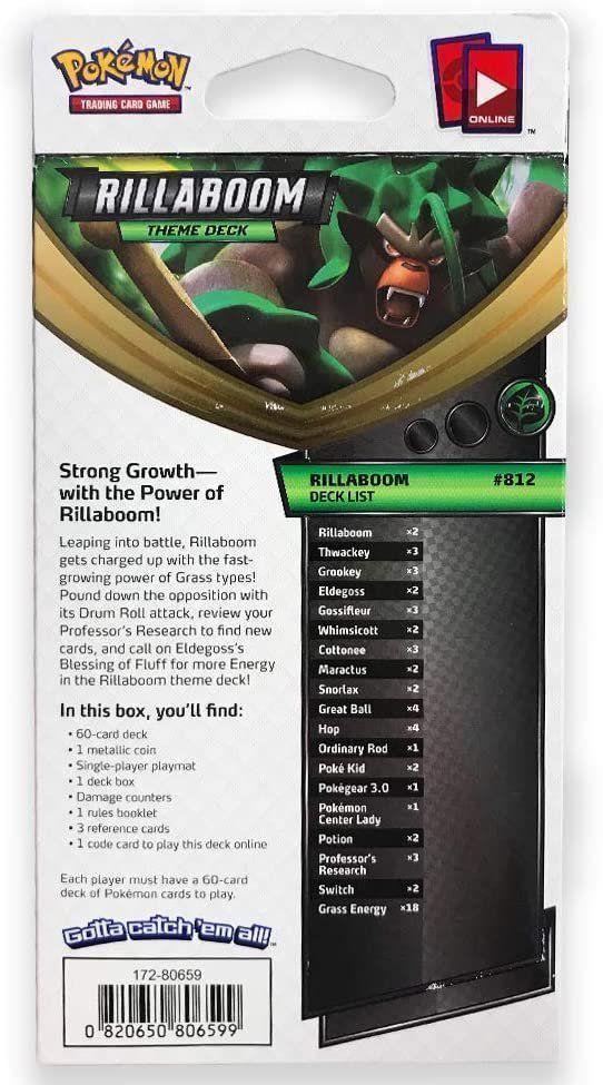 Pokémon Carte collezionabili: 2019 Pokémon Rillaboom Theme Deck EN – Nuovo e nell'imballaggio originale da Zürich venduto da Gamecards 1