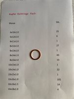 Kupfer Dichtringe Flach und Rund Sortiment neu
