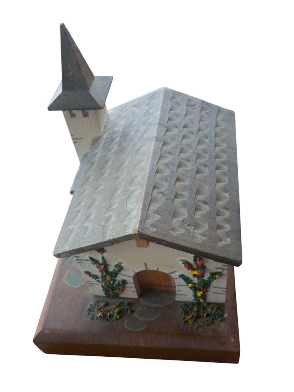 Carillon: Spieldose Erzgebirge Holz "Kirche" – Usato da Mörschwil venduto da antiksalon 1
