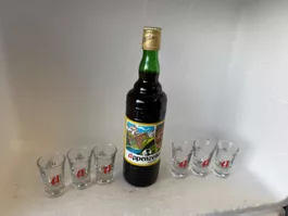 1 Flasche Appenzeller Aperitiv 29% 50cl... mit 6 Shot Glas