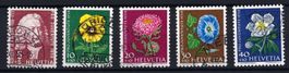 Pro Juventute Satz 1958 Katalog-Nr. J173-J177, sauber gest.