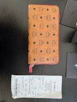 MCM Aren Visetos Zip Around Portemonnaie Cognac mit Beleg